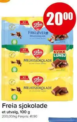 Spar Freia sjokolade tilbud