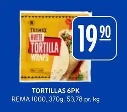 Rema 1000 TORTILLAS 6PK, NOK 19.9 tilbud