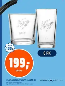 Coop Obs HADELAND NORGESGLASS 240/400 ML, NOK 199 tilbud