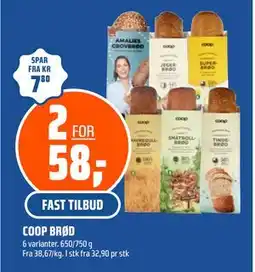 Coop Obs COOP BRØD, NOK 58 tilbud