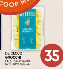 Coop Mega DE CECCO GNOCCHI, NOK 35 tilbud