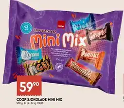 Coop Mega COOP SJOKOLADE MINI MIX, NOK 59.9 tilbud