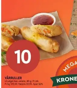 Coop Mega VÅRRULLER, NOK 10 tilbud