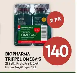 Coop Mega BIOPHARMA TRIPPEL OMEGA-3, NOK 140 tilbud