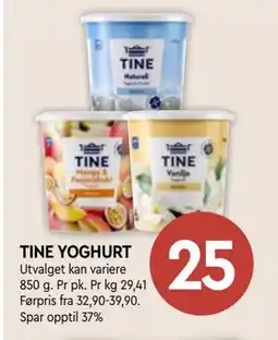 Coop Mega TINE YOGHURT, NOK 25 tilbud