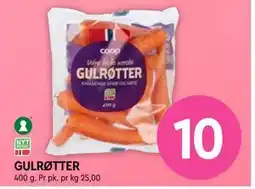 Coop Mega GULRØTTER, NOK 10 tilbud
