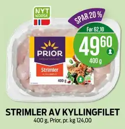 Kiwi STRIMLER AV KYLLINGFILET, NOK 49.6 tilbud