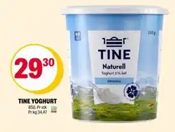 Coop Extra TINE YOGHURT, NOK 29.3 tilbud