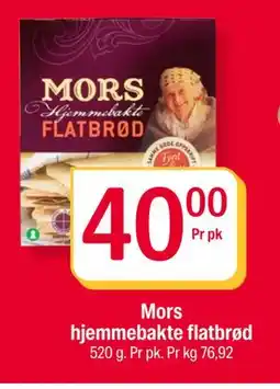 Coop Extra Mors hjemmebakte flatbrød, NOK 40 tilbud