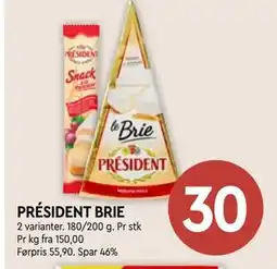 Coop Mega PRÉSIDENT BRIE, NOK 30 tilbud