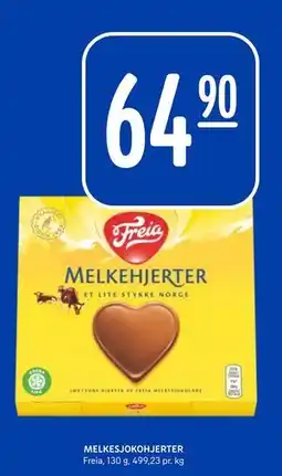 Rema 1000 MELKESJOKOHJERTER, NOK 64.9 tilbud