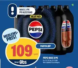 Coop Obs PEPSI MAX 8 PK, Medlemspris tilbud