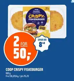 Coop Obs COOP CRISPY FISKEBURGER, NOK 50 tilbud