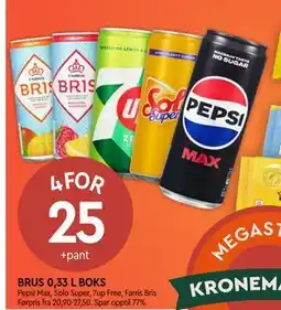 Coop Mega BRUS 0,33 L BOKS, NOK 25 tilbud