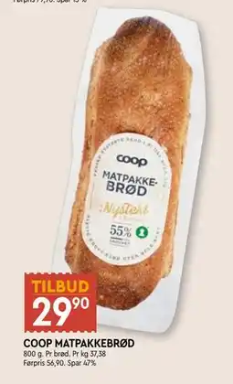 Coop Mega COOP MATPAKKEBRØD, NOK 29.9 tilbud