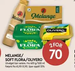 Coop Mega MELANGE/ SOFT FLORA/OLIVERO, NOK 70 tilbud