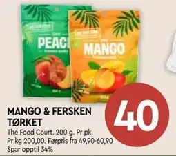 Coop Mega MANGO & FERSKEN TØRKET, NOK 40 tilbud
