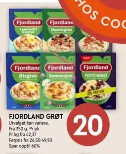 Coop Mega FJORDLAND GRØT, NOK 20 tilbud