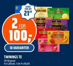 Coop Obs 18 VARIANTER TWININGS TE, NOK 2 tilbud