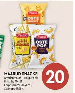 Coop Mega MAARUD SNACKS, NOK 20 tilbud