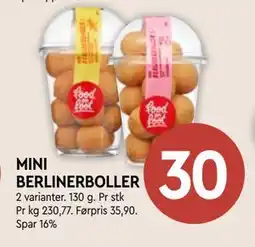 Coop Mega MINI BERLINERBOLLER, NOK 30 tilbud