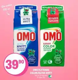 Coop Extra OMO FLYTENDE COLOR/ULTRA HVITT, NOK 39.9 tilbud
