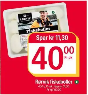 Rørvik fiskeboller, NOK 40