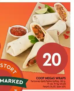 Coop Mega COOP MEGAS WRAPS, NOK 20 tilbud