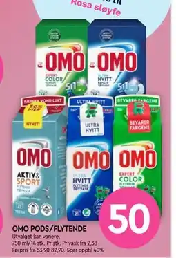 Coop Mega OMO PODS/FLYTENDE, NOK 50 tilbud