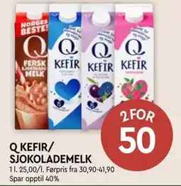Coop Mega Q KEFIR/ SJOKOLADEMELK, NOK 50 tilbud