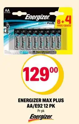 Coop Extra ENERGIZER MAX PLUS AA/E92 12 PK, NOK 129 tilbud
