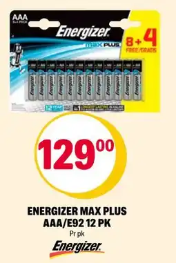 Coop Extra ENERGIZER MAX PLUS AAA/E92 12 PK, NOK 129 tilbud