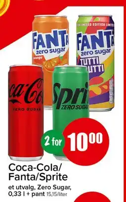 Spar Coca-Cola/ Fanta/Sprite, NOK 10 tilbud