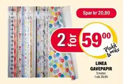 Coop Extra LINEA GAVEPAPIR, NOK 59 tilbud