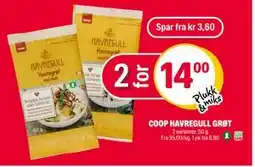 Coop Extra COOP HAVREGULL GRØT, NOK 14 tilbud
