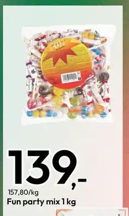 Gigaboks Fun party mix 1 kg, NOK 139 tilbud