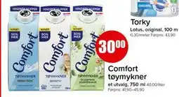 Spar Comfort tøymykner, NOK 30 tilbud