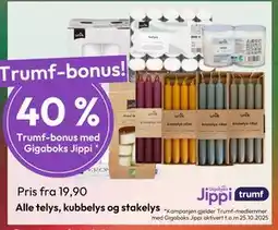 Gigaboks Alle telys, kubbelys og stakelys tilbud