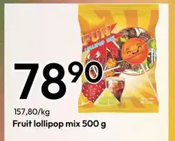 Gigaboks Fruit lollipop mix 500 g, NOK 78.9 tilbud