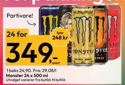 Gigaboks Monster 24 x 500 ml, NOK 349 tilbud