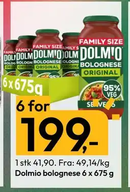 Gigaboks Dolmio bolognese 6 x 675 g, NOK 199 tilbud