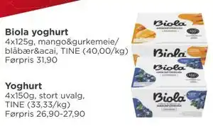 Biola yoghurt, NOK 20