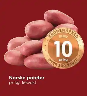 Norske poteter, NOK 10