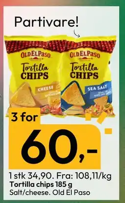 Gigaboks Tortilla chips 185 g, NOK 60 tilbud
