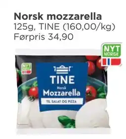 Meny Norsk mozzarella, NOK 20 tilbud