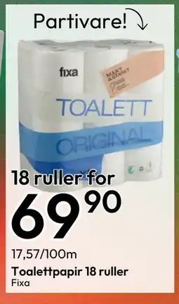Gigaboks Toalettpapir 18 ruller, NOK 69.9 tilbud