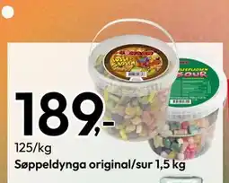 Gigaboks Søppeldynga original/sur 1,5 kg, NOK 189 tilbud