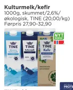 Meny Kulturmelk/kefir, NOK 20 tilbud