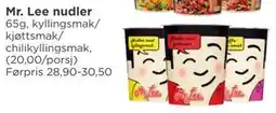 Meny Mr. Lee nudler, NOK 20 tilbud