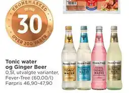 Meny Tonic water og Ginger Beer, NOK 30 tilbud